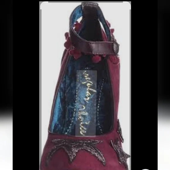 Irregular Choice Burgundy Heels with Silver Stars - Picture 2 of 11